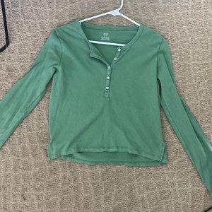 Green soft lounging long sleeve from Aerie